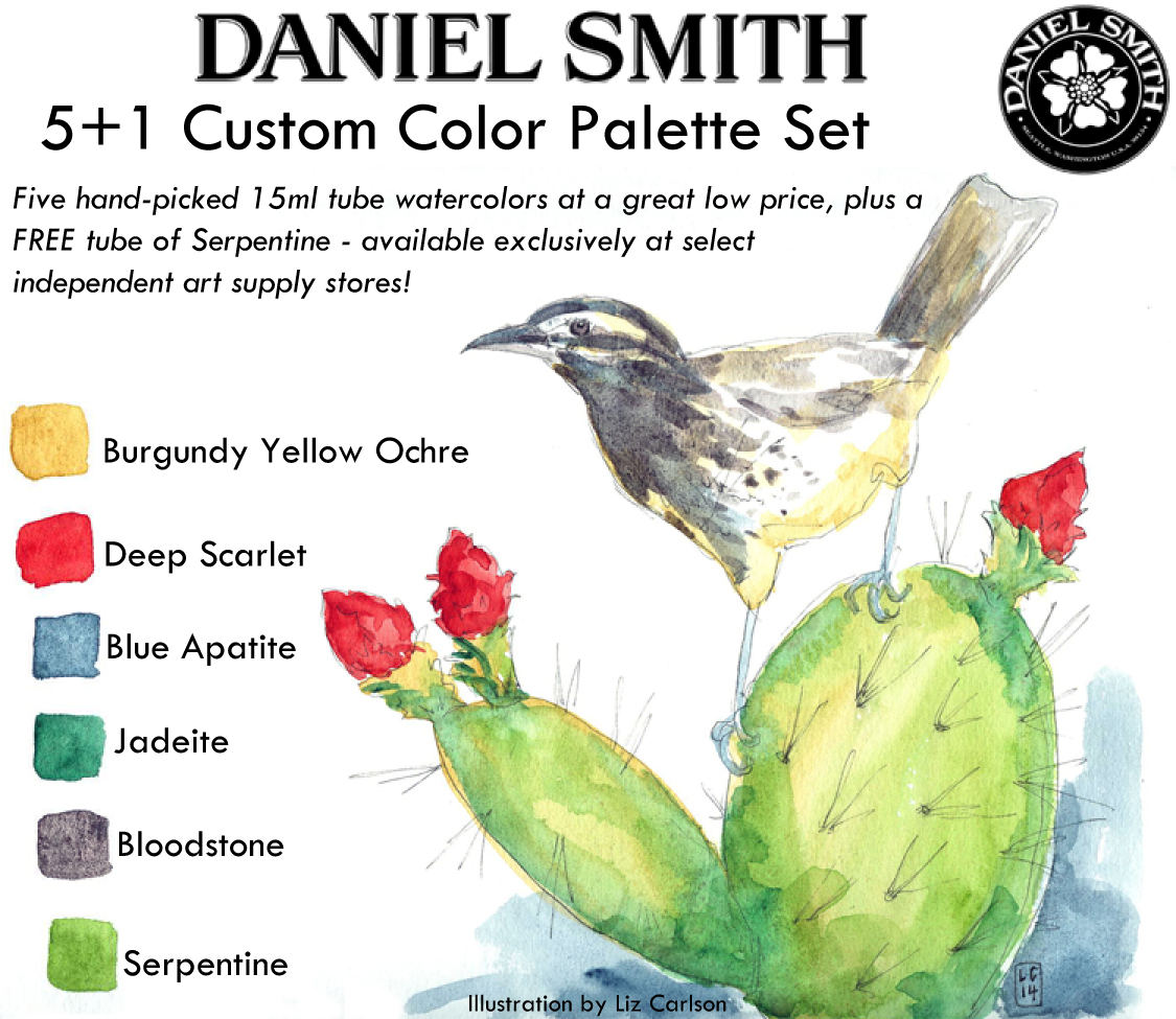 Daniel Smith Watercolor Queen of Color Black 6 Tube 15ml Set - Wet