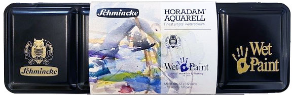 SCHMINCKE Horadam Watercolor Pearl Metallic Ltd Edition 12 Half Pan Travel  Set